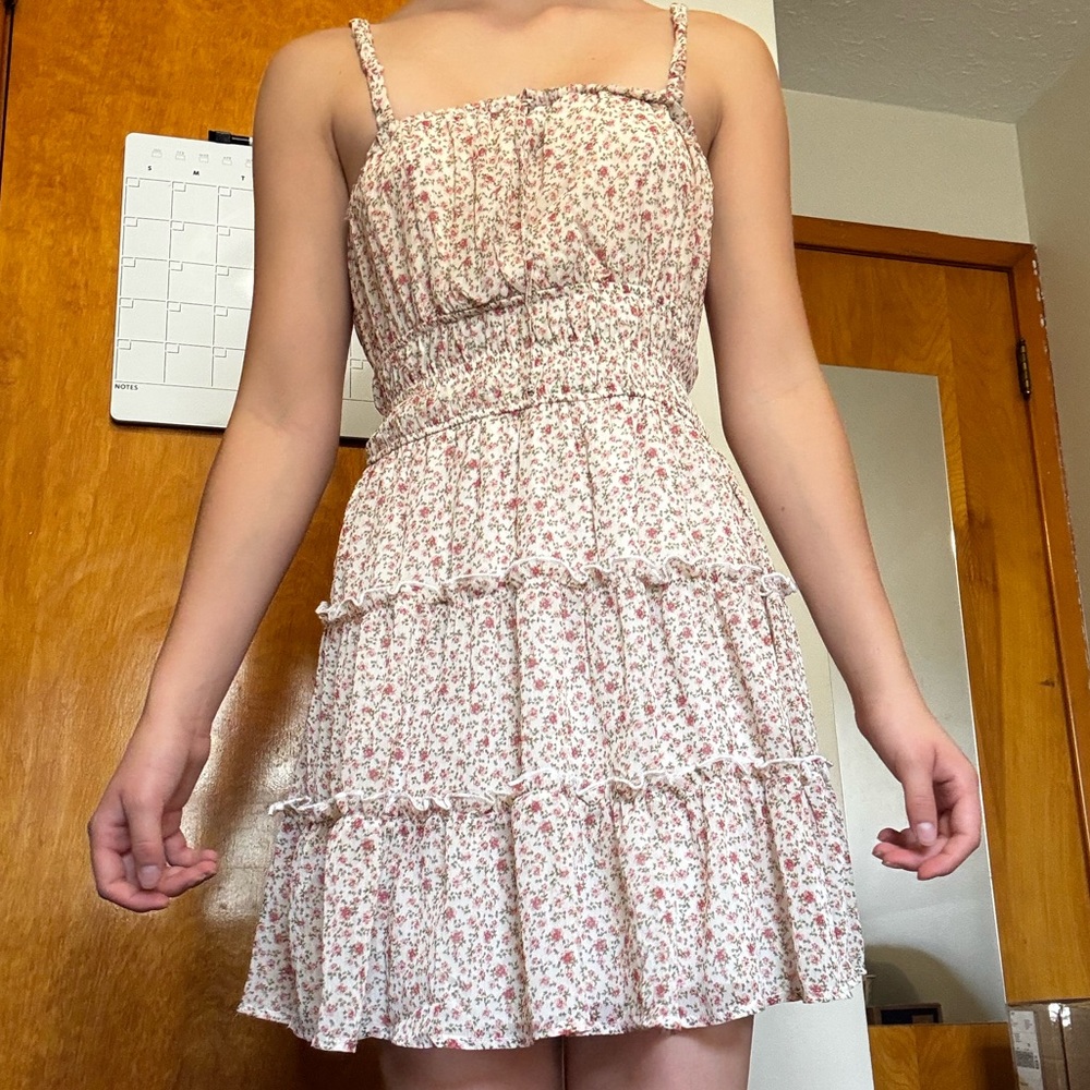Trixxi Pink and Green Floral Sundress